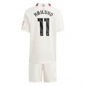 Manchester United Rasmus Hojlund #11 Dětské Alternativní dres komplet 2023-24 Krátký Rukáv (+ trenýrky)